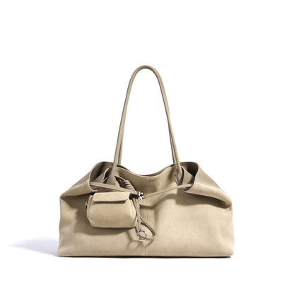 Sac cabas femme en cuir nubuck véritable – porté épaule