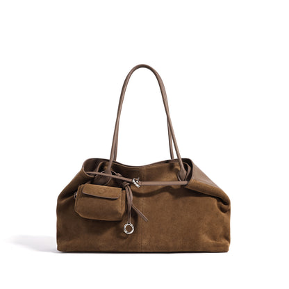 Sac cabas femme en cuir nubuck véritable – porté épaule