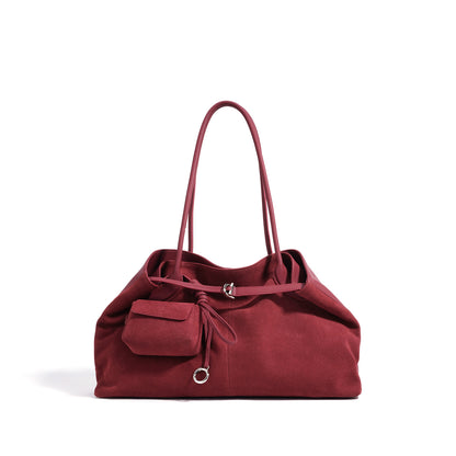 Sac cabas femme en cuir nubuck véritable – porté épaule