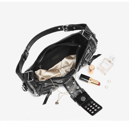 Sac Bandoulière Femme – Rivets & Boucle | Style Moto Rock Chic