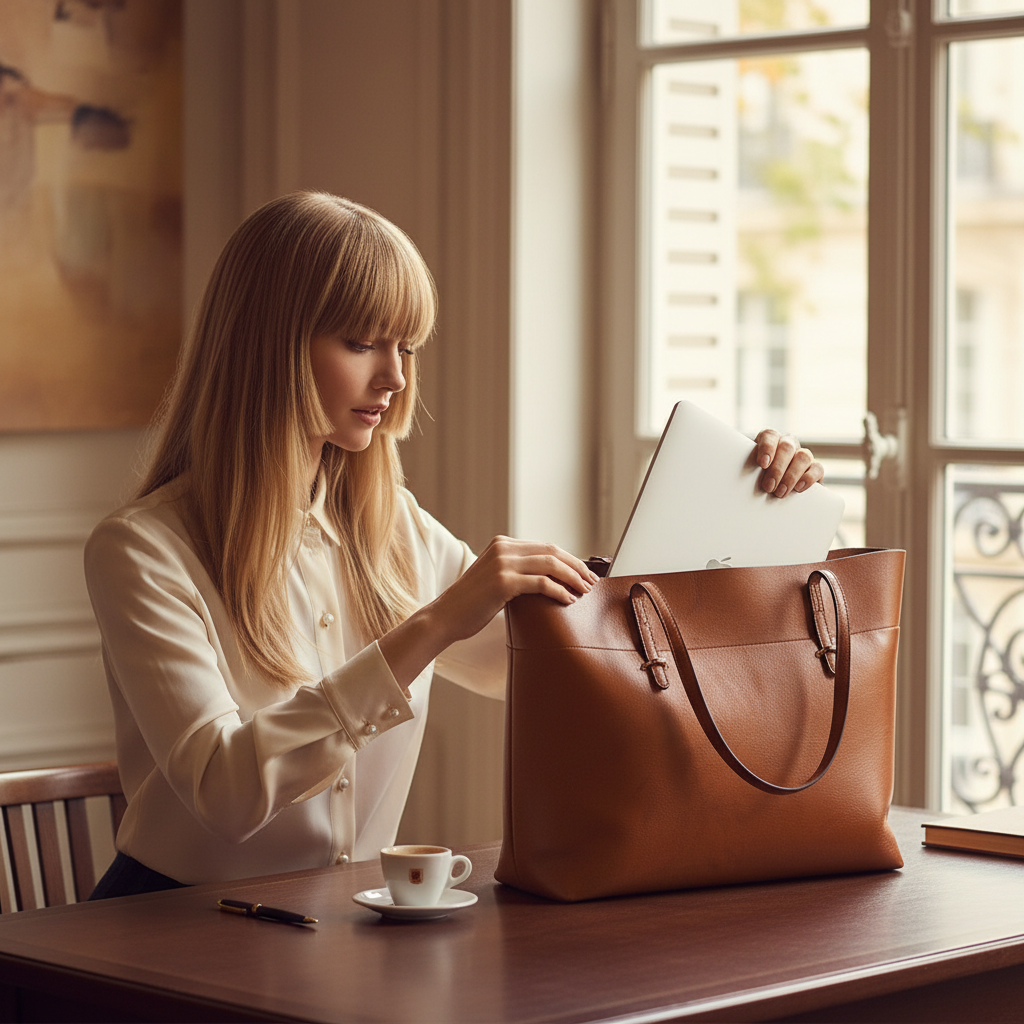 Sac cuir camel 