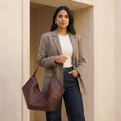 Sac Alba marron porté à la main