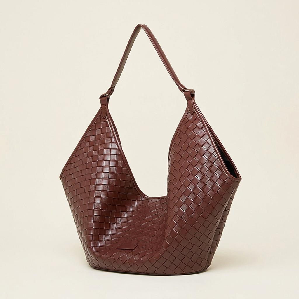 Sac Alba marron sur fond ivoire uni