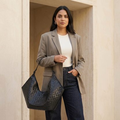 Sac Alba noir porté à la main