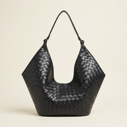 Sac Alba noir, vue arrière sur fond ivoire