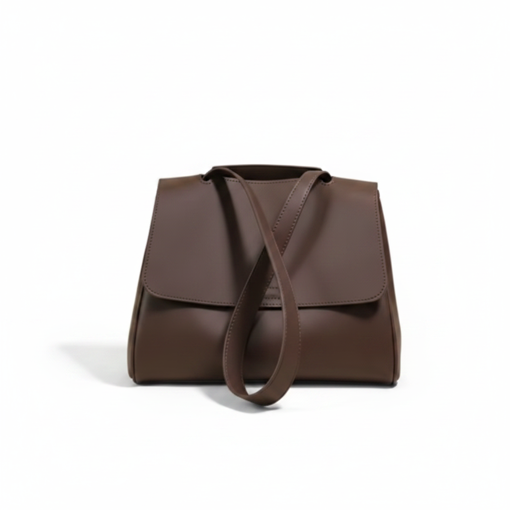 Sac bandoulière cuir café – vue face | Zana West