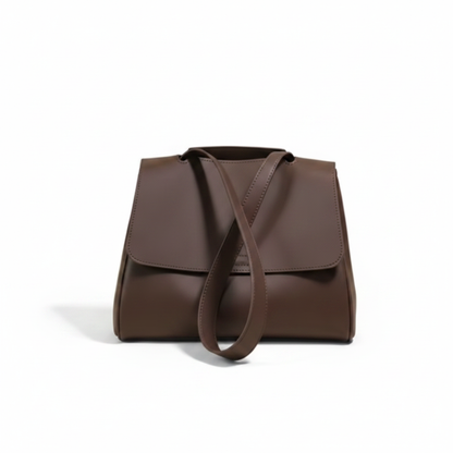 Sac bandoulière cuir café – vue face | Zana West
