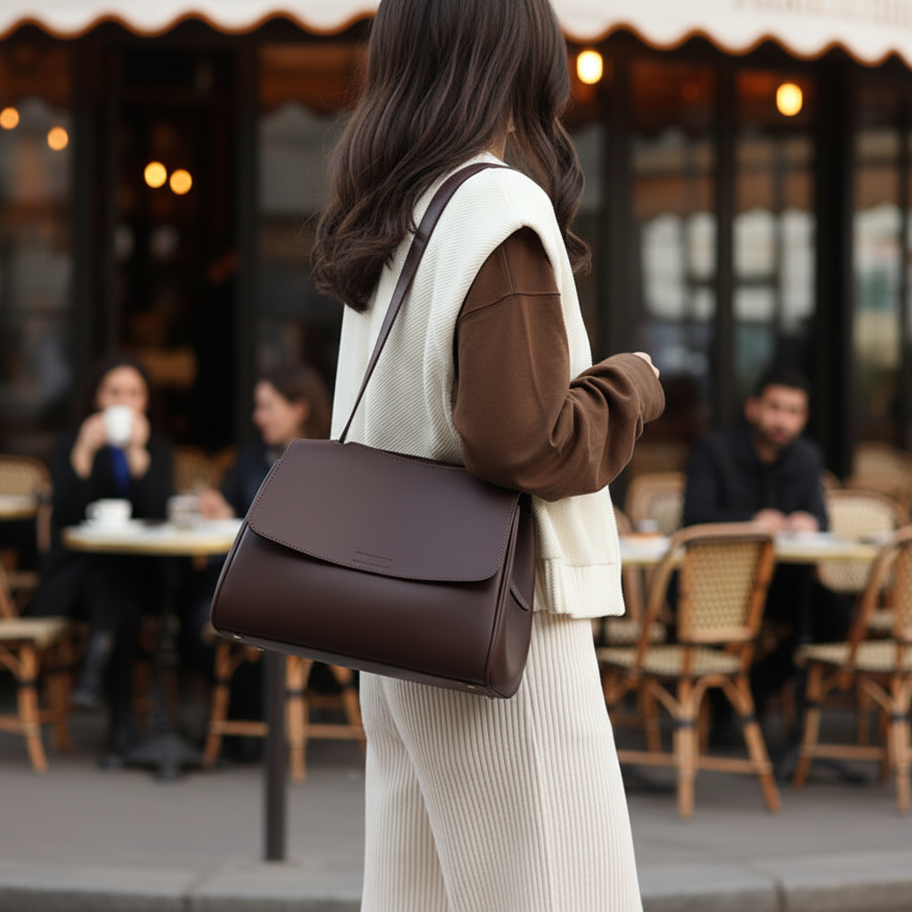 Sac Bandoulière Cuir Véritable – Grand Format | Zana West