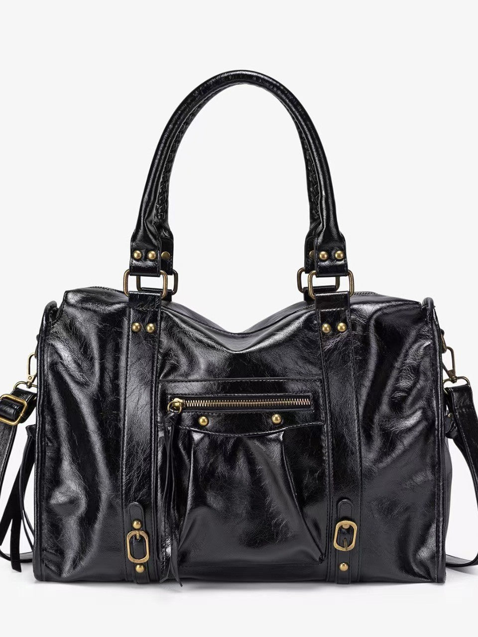 sac-bandoulière-femme-noir- cuir-PU-rivets-tendance-zanawest
