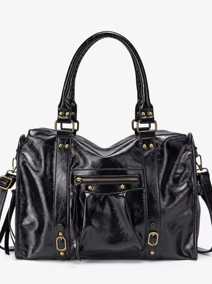sac-bandoulière-femme-noir- cuir-PU-rivets-tendance-zanawest