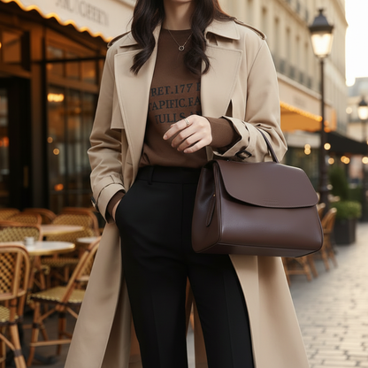 Sac Bandoulière Cuir Véritable – Grand Format | Zana West