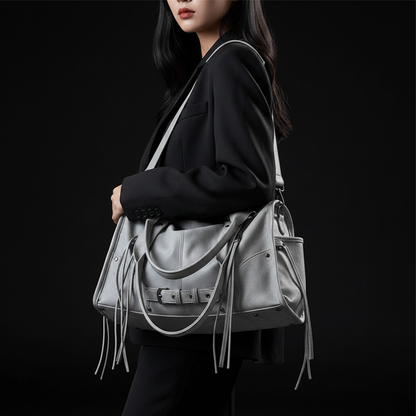 Campagne Luxe Port Épaule Sac Gris Zana West