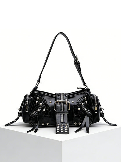 Sac Bandoulière Femme – Rivets & Boucle | Style Moto Rock Chic