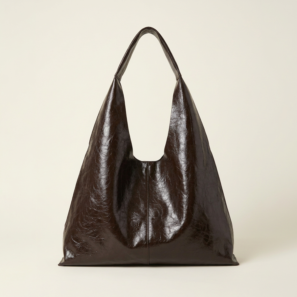 Sac cuir bandoulière café carré