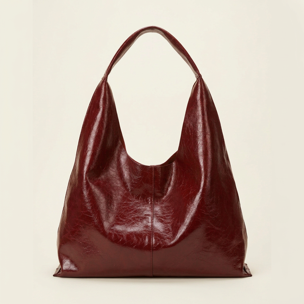 Sac cuir bandoulière rouge vin carré