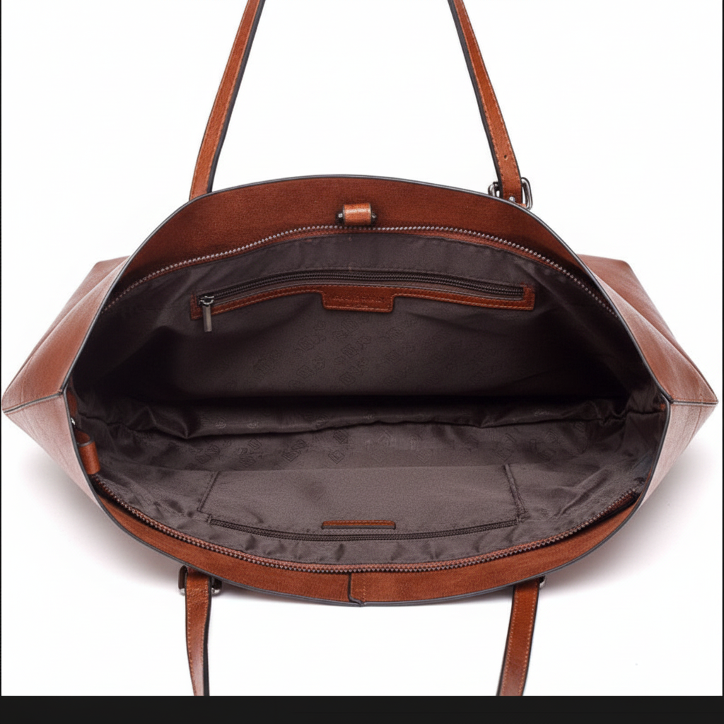 Sac cuir camel – intérieur vue 1 | Zana West