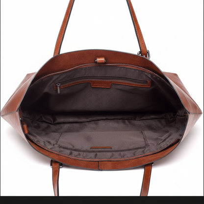 Sac cuir camel – intérieur vue 1 | Zana West