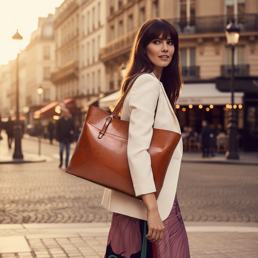 Sac cuir camel – lifestyle Parisienne | Zana West