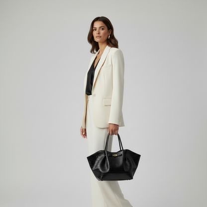 Sac Cabas en Cuir Souple – Noir | Zana West