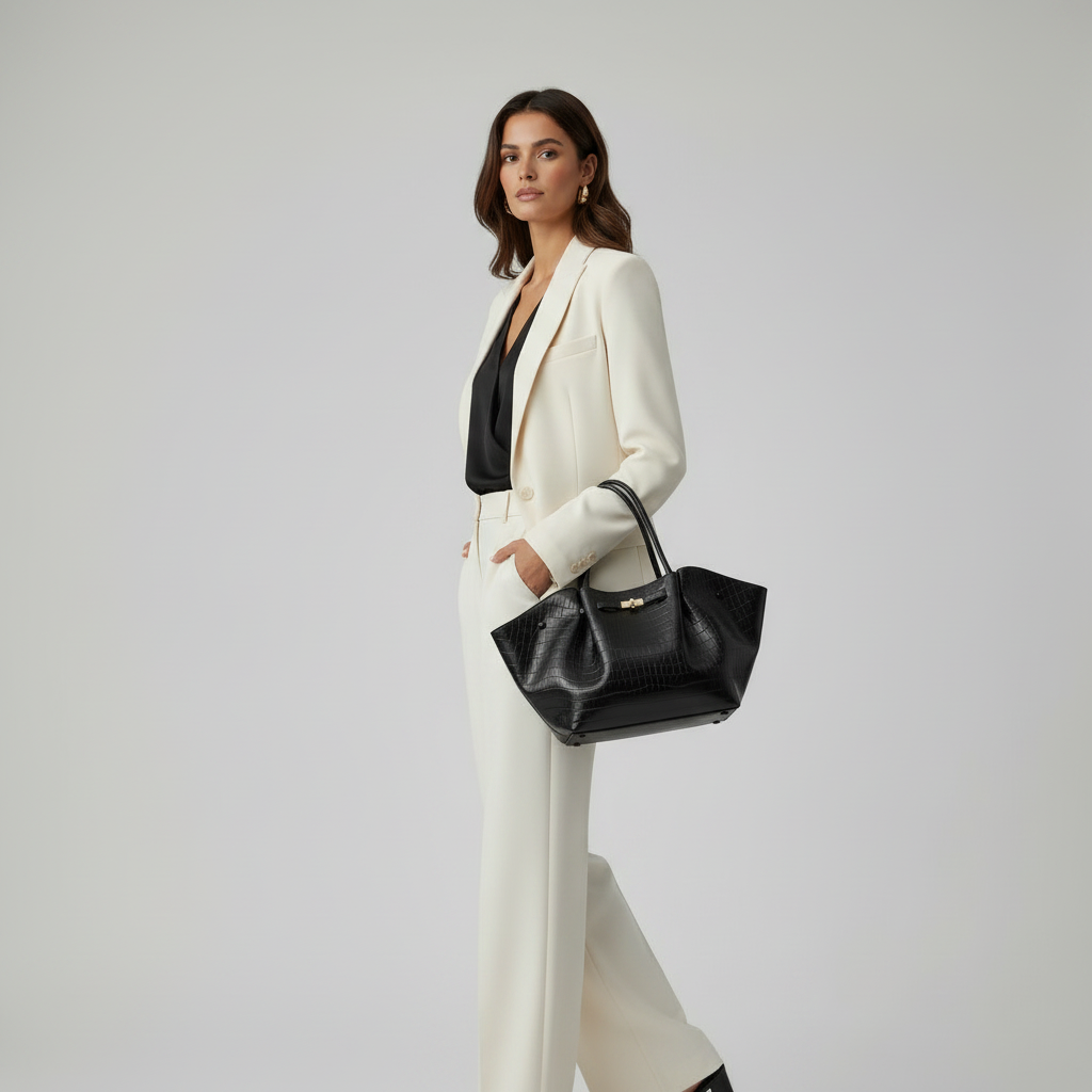Sac Cabas en Cuir Souple – Noir | Zana West
